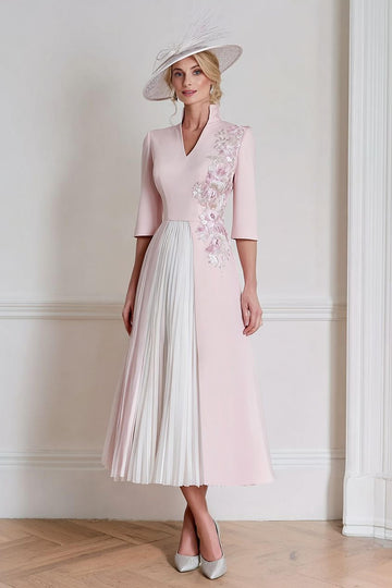 Candy Pink A-Line Mother Of The Bride Dress With Appliques